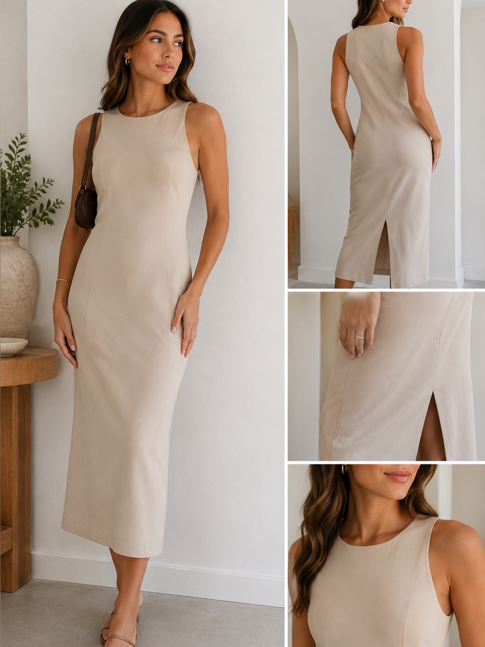 Babaton Cream Midi Dress